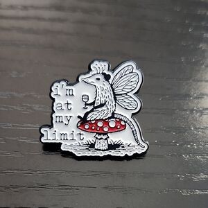 Fairy Opossum Funny Enamel Pin with Red Mushroom
